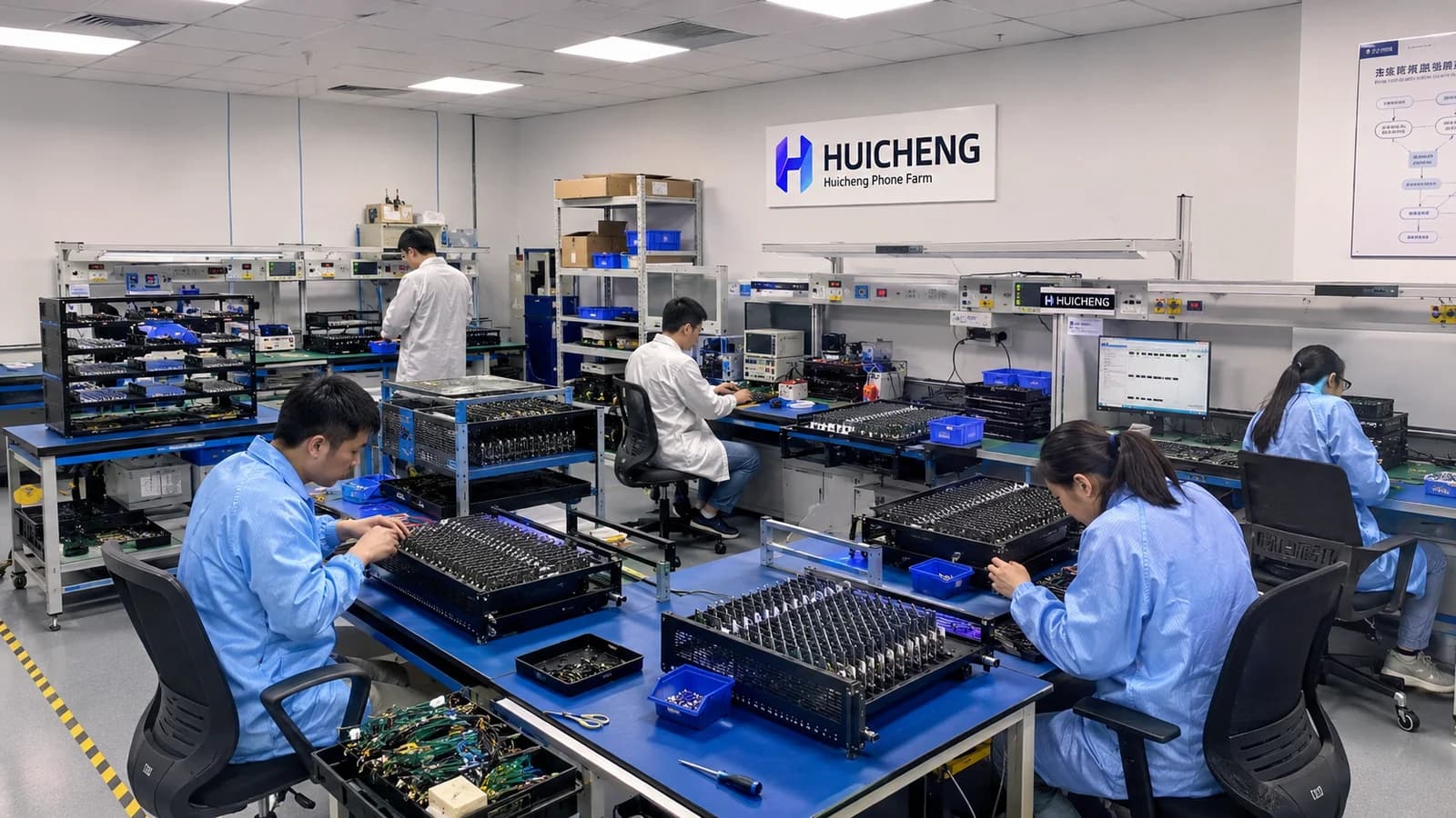 Guangzhou phone farm assembly workshop